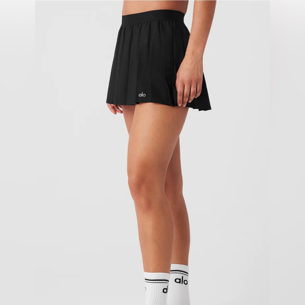 🆕Alo🎱 Varsity Tennis Skirt Color Black Sz Small